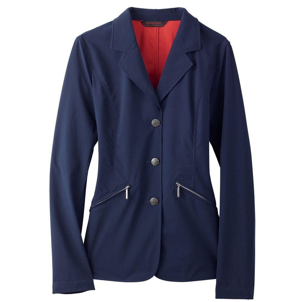 Horsewear Navy Blue Equestrian Riding Coat with Red Lining Sz XL